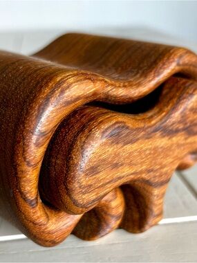 MCM FRED MARILYN BUSS - VINTAGE SCULPTURAL WALNUT JEWELRY PUZZLE BOX